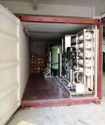 মোবাইল কনটেইনারে 50000GPD ইন্ডাস্ট্রিয়াল এগ্রিকালচার রিভার্স অসমোসিস RO সিস্টেমের ভূগর্ভস্থ কূপ জল শোধনাগার